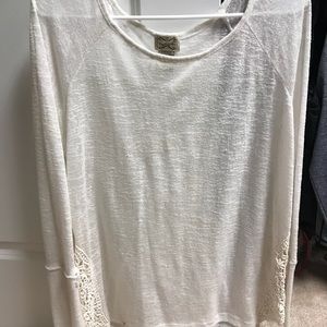 Off-white lightweight tunic sweater